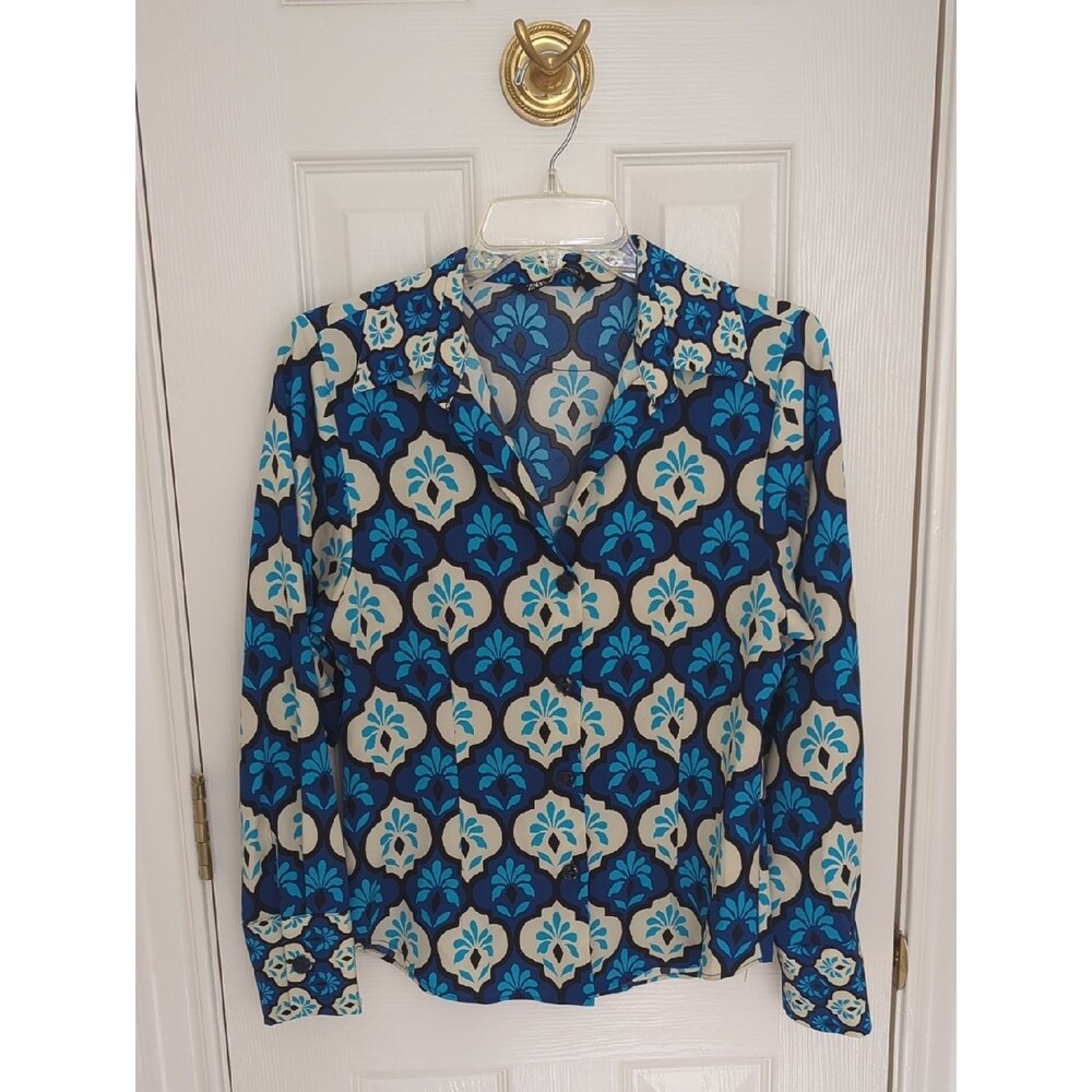 Zara Graphic Print Button Up